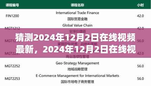 深度剖析,2024年12月2日在线视频新潮流展望——背景、事件与影响全解析