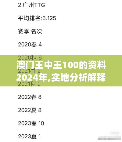 澳门王中王100的资料2024年,实地分析解释定义_WearOS2.125