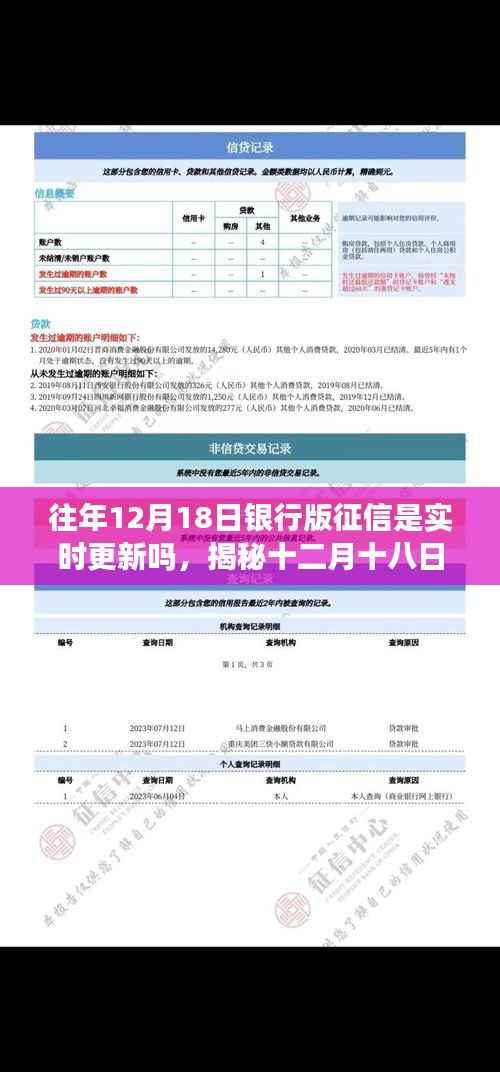 揭秘,十二月十八日银行版征信更新实时机制解析